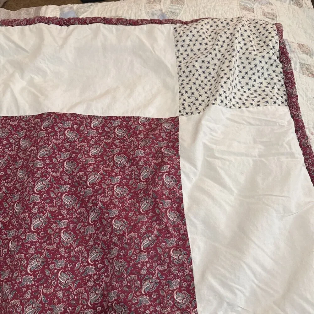 Baby Handmade Quilt Gift 56x41 Paisley Ric Rac Cottage Grandma Homestead Toddler